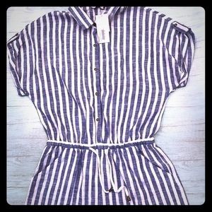 New JUSTFAB Linen shorts romper size large